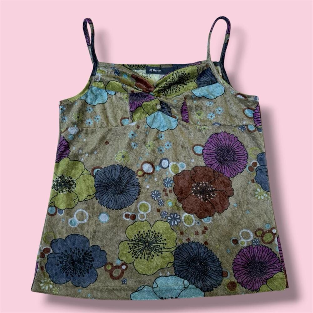Japanese forest fairy velvet cropped cami top